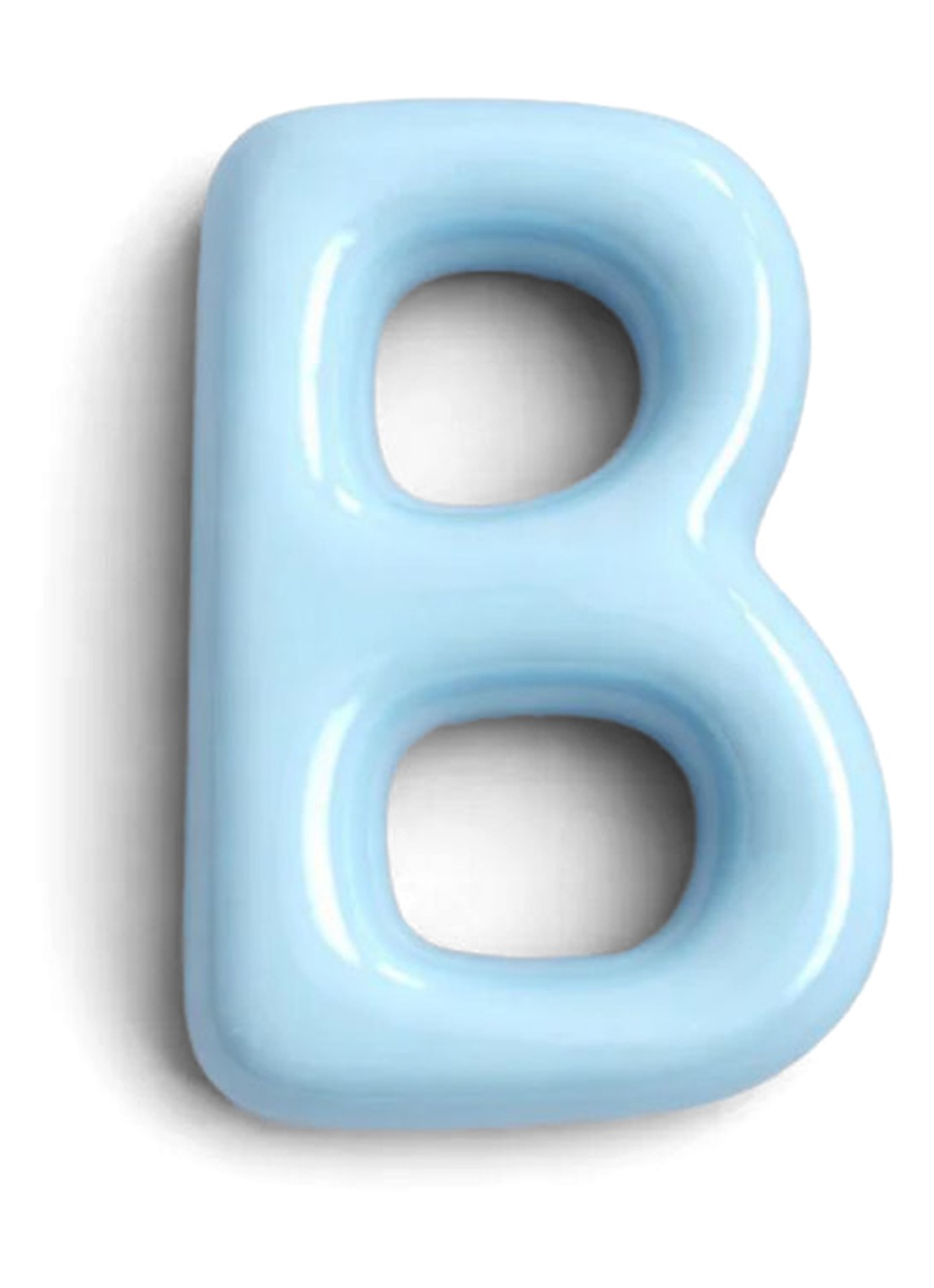 Ceramics by Romy Letter B hanger 10 cm - voorkant 2 lichtblauw