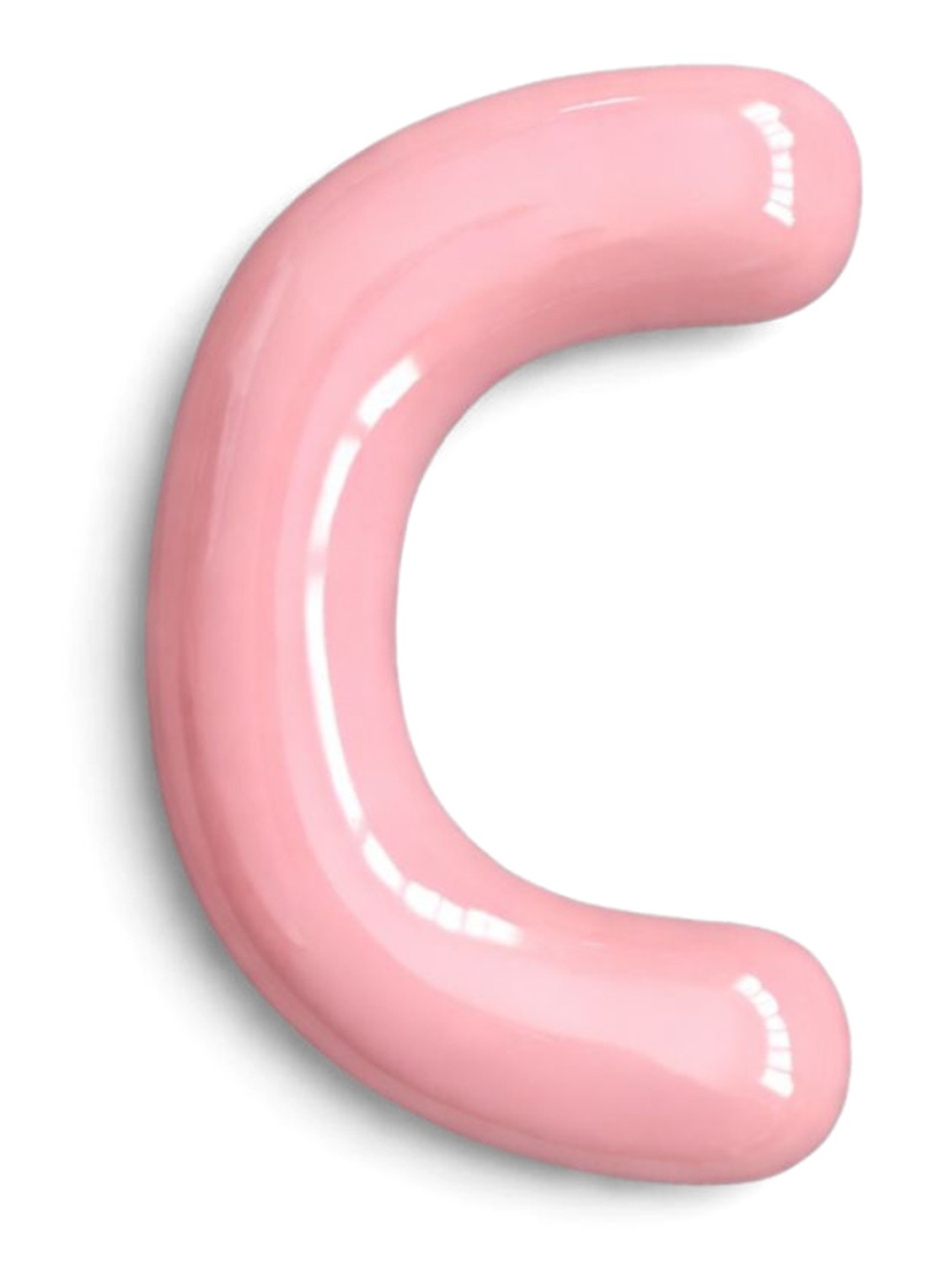 Ceramics by Romy Letter C hanger 10 cm - voorkant zalmroze