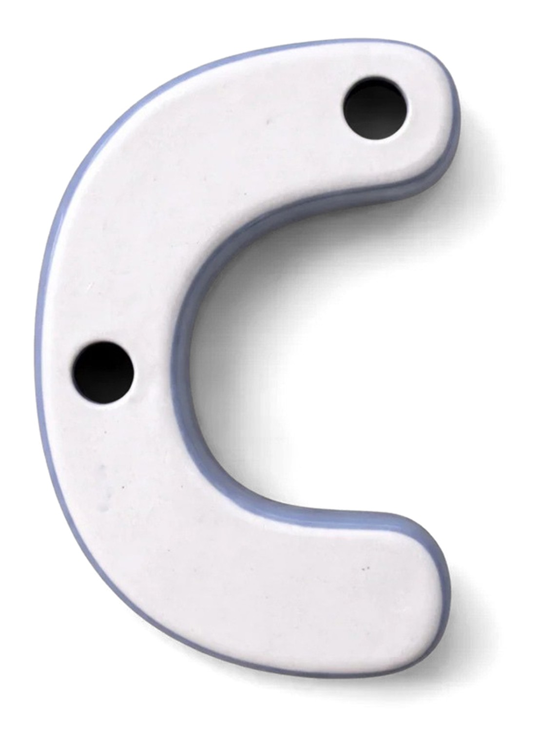 Ceramics by Romy Letter C hanger 10 cm - voorkant 2 paars