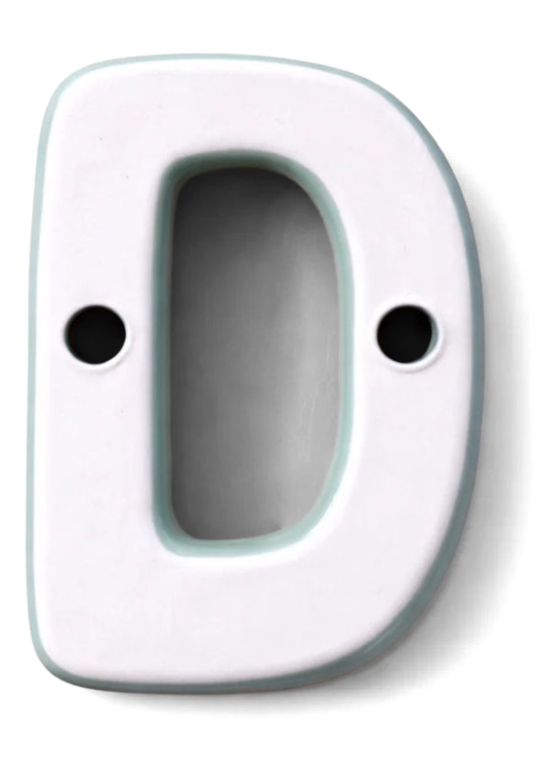 Ceramics by Romy Letter D hanger 10 cm - voorkant 2 oranjerood