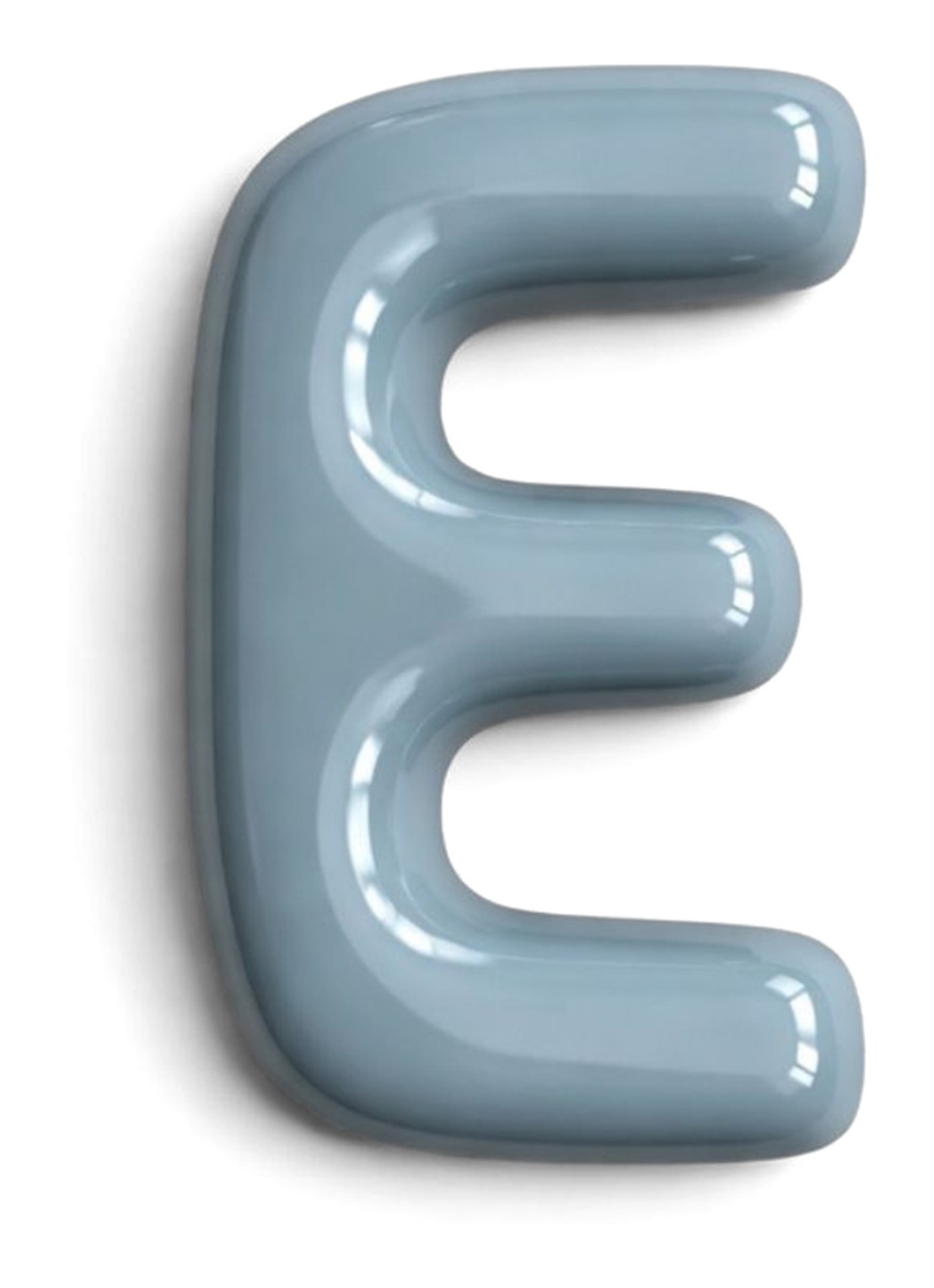 Ceramics by Romy Letter E hanger 10 cm - voorkant 2 grijs