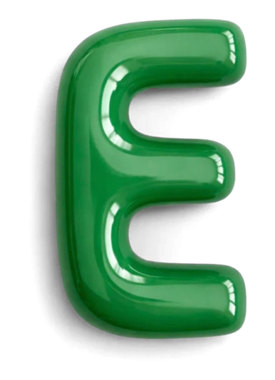 Ceramics by Romy Letter E hanger 10 cm - voorkant mosgroen