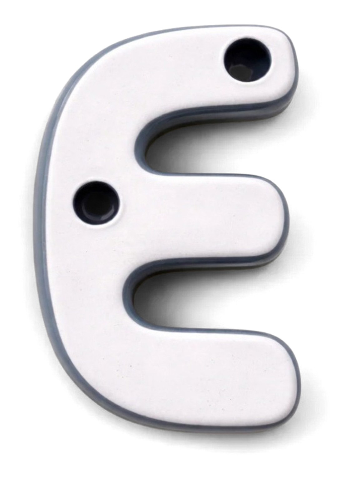 Ceramics by Romy Letter E hanger 10 cm - voorkant 2 mosgroen