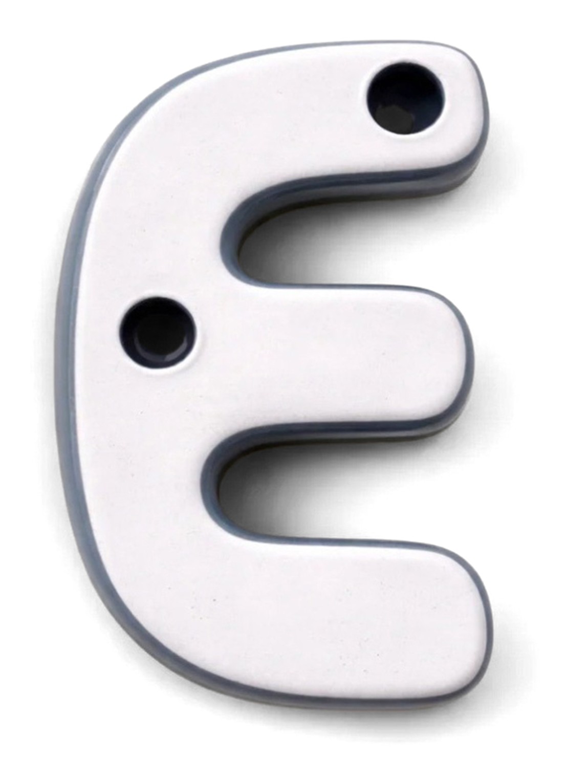 Ceramics by Romy Letter E hanger 10 cm - voorkant 3 lavendel