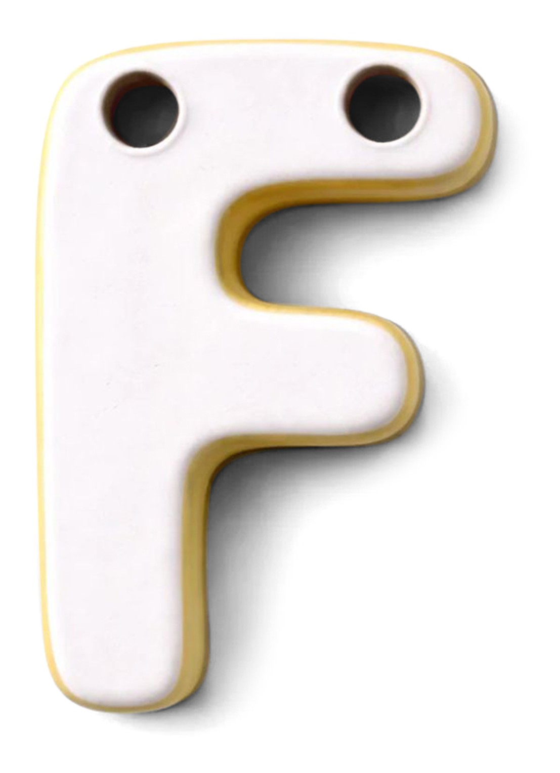 Ceramics by Romy Letter F hanger 10 cm - voorkant 2 blauw