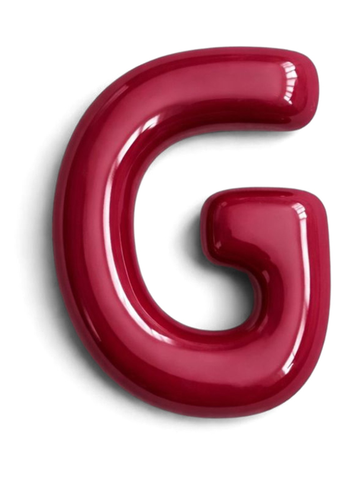 Ceramics by Romy Letter G hanger 10 cm - voorkant bordeauxrood