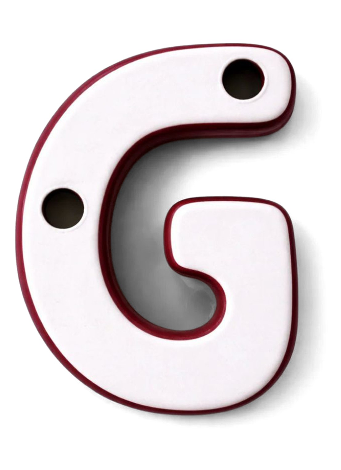 Ceramics by Romy Letter G hanger 10 cm - voorkant 2 bordeauxrood