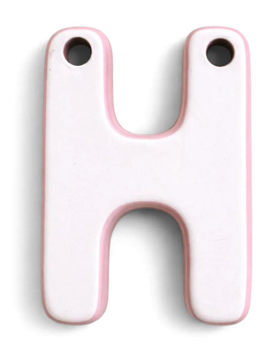 Ceramics by Romy Letter H hanger 10 cm - voorkant 2 gebroken wit