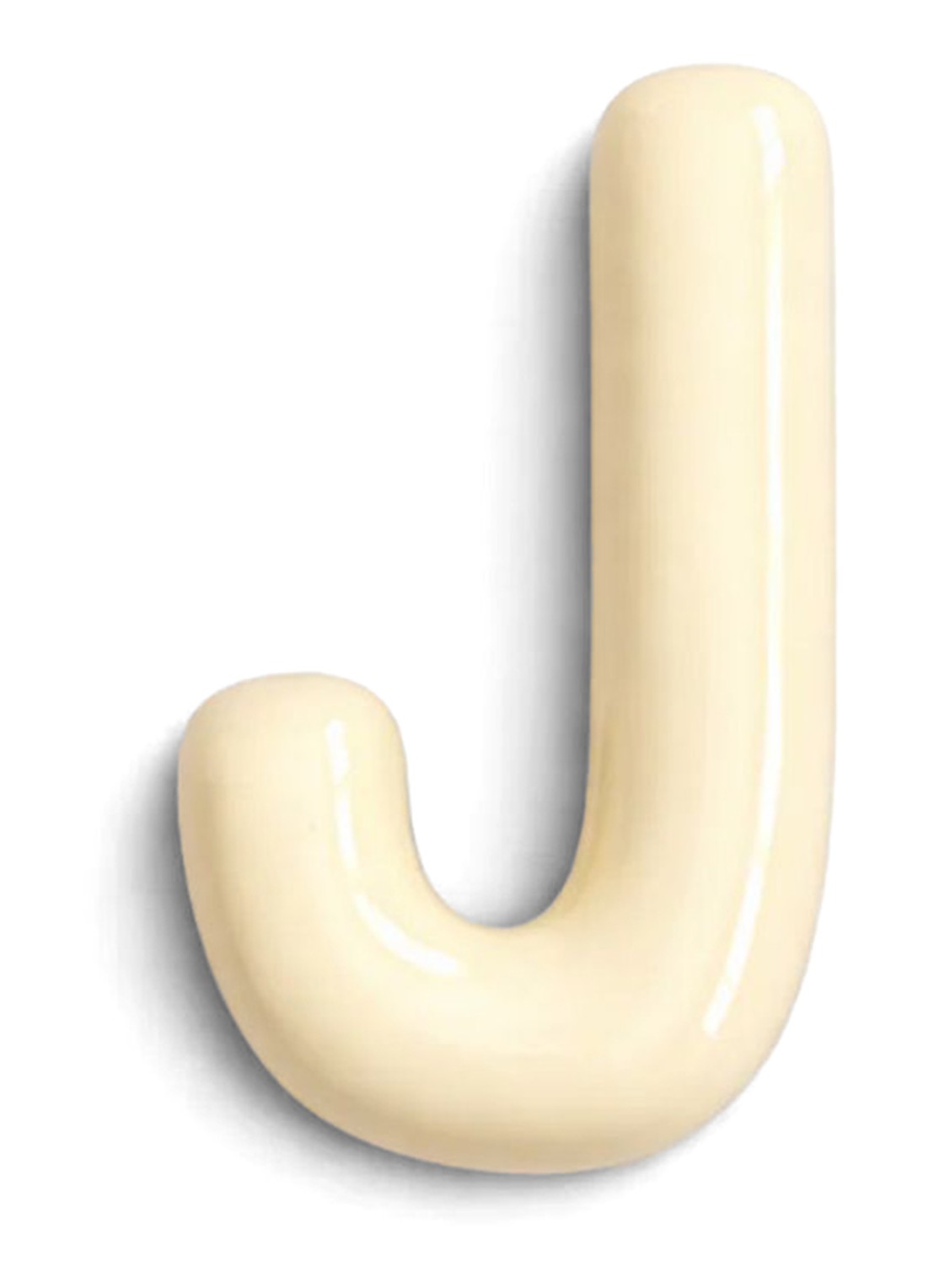 Ceramics by Romy Letter J hanger 10 cm - voorkant gebroken wit