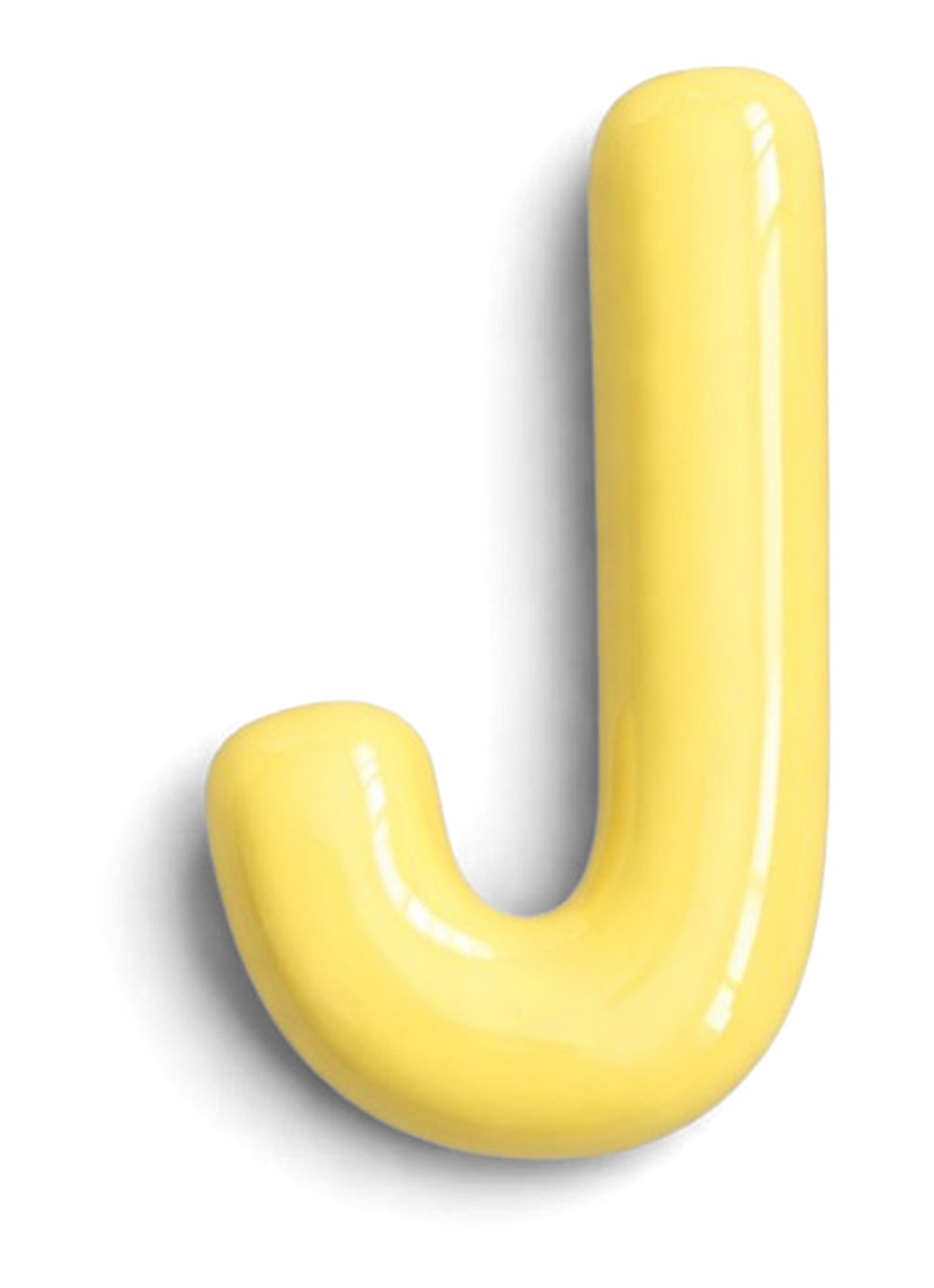 Ceramics by Romy Letter J hanger 10 cm - voorkant geel