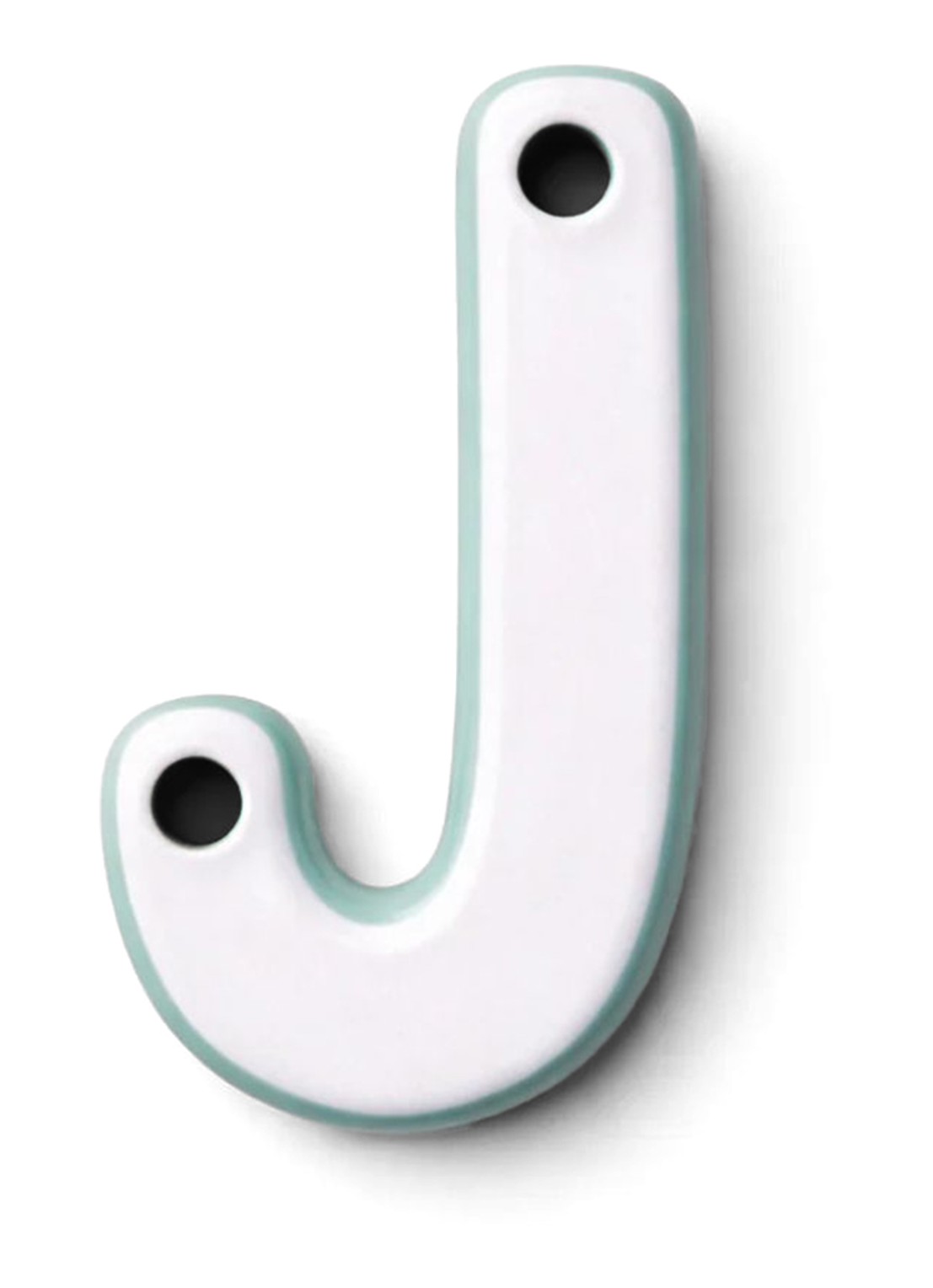 Ceramics by Romy Letter J hanger 10 cm - voorkant 2 geel