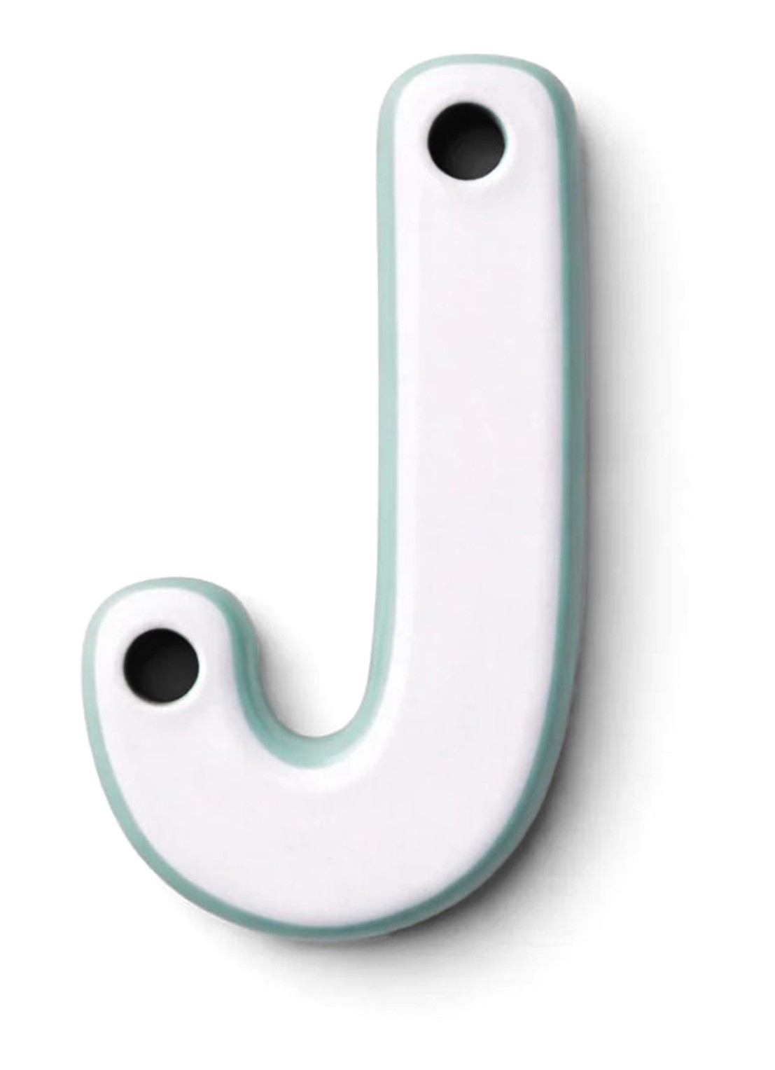 Ceramics by Romy Letter J hanger 10 cm - voorkant 2 mint