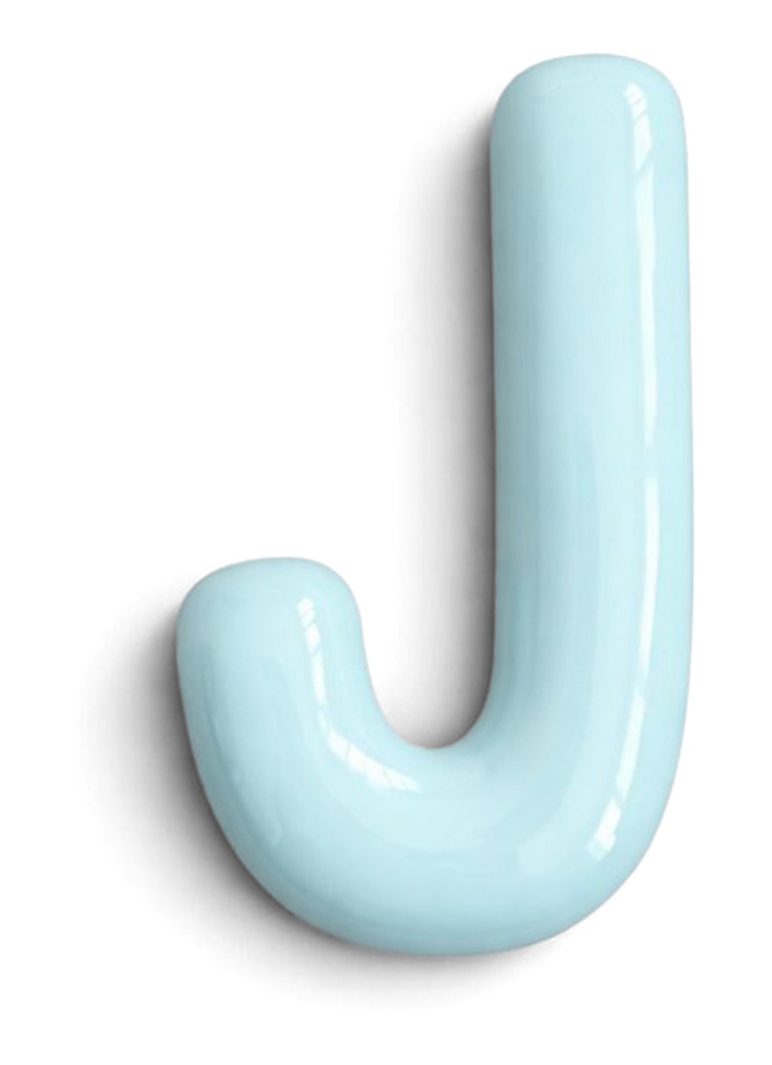 Ceramics by Romy Letter J hanger 10 cm - voorkant lichtblauw