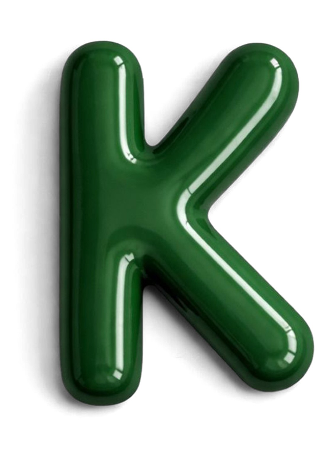 Ceramics by Romy Letter K hanger 10 cm - voorkant mosgroen