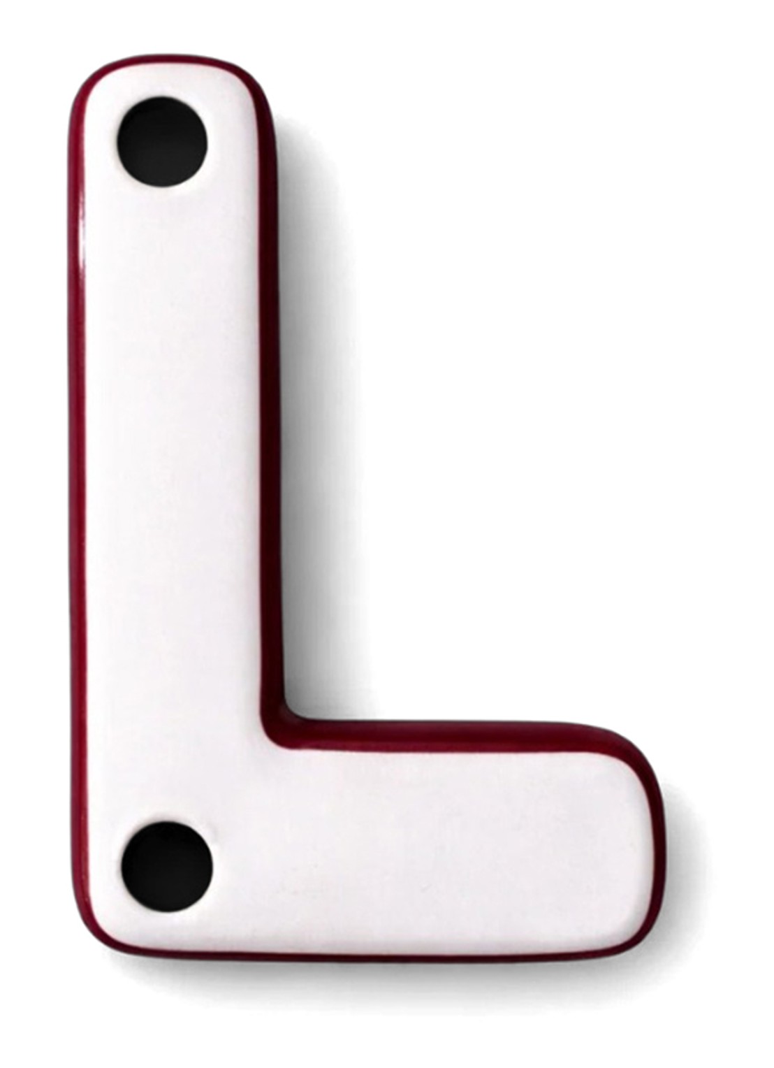 Ceramics by Romy Letter L hanger 10 cm - voorkant 2 grijs
