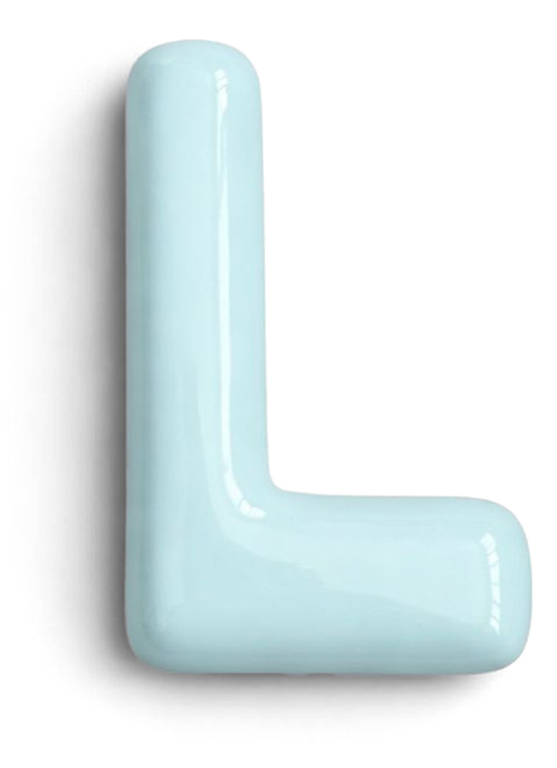 Ceramics by Romy Letter L hanger 10 cm - voorkant lichtblauw