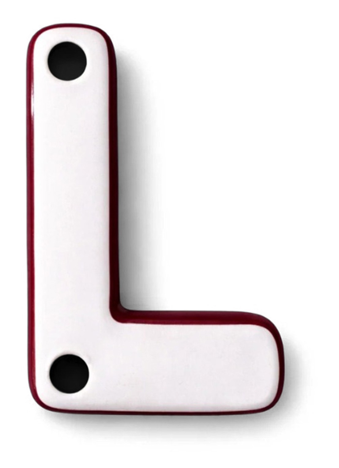Ceramics by Romy Letter L hanger 10 cm - voorkant 2 lichtblauw