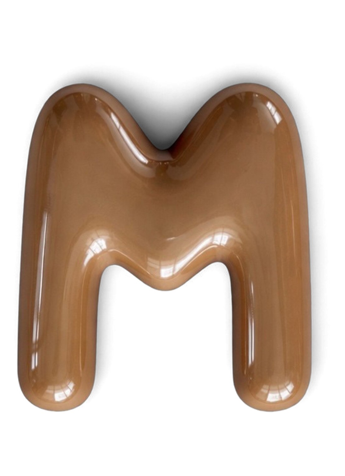 Ceramics by Romy Letter M hanger 10 cm - voorkant beige