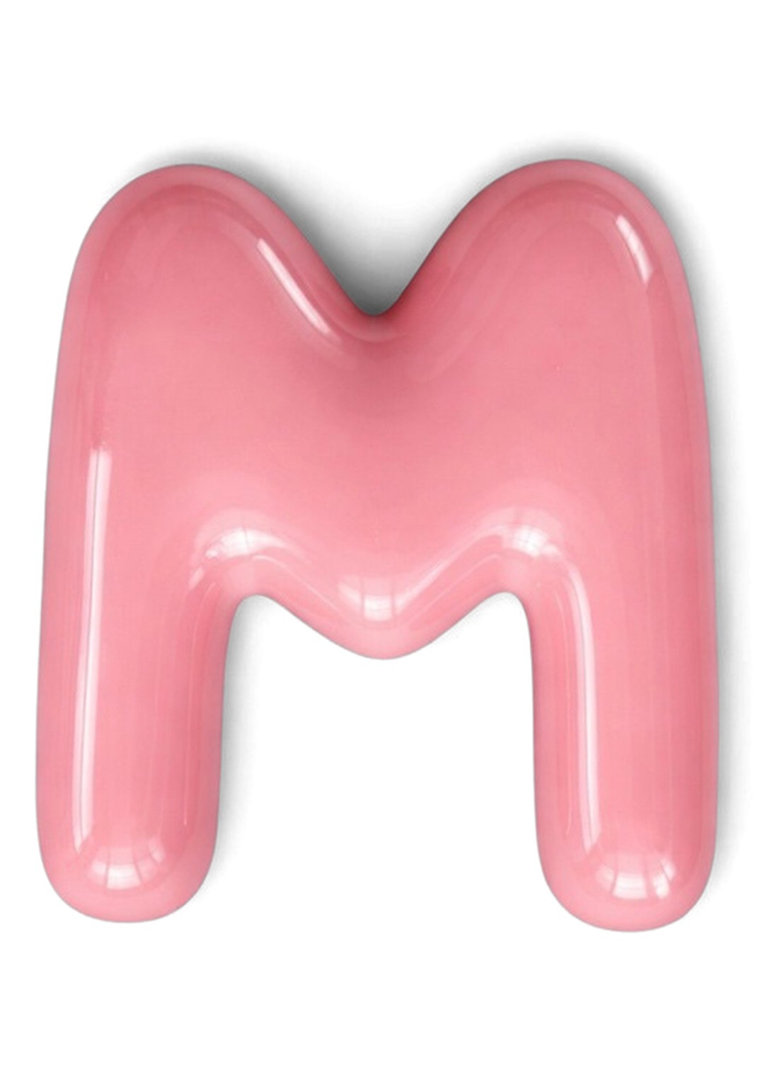 Ceramics by Romy Letter M hanger 10 cm - voorkant zalmroze