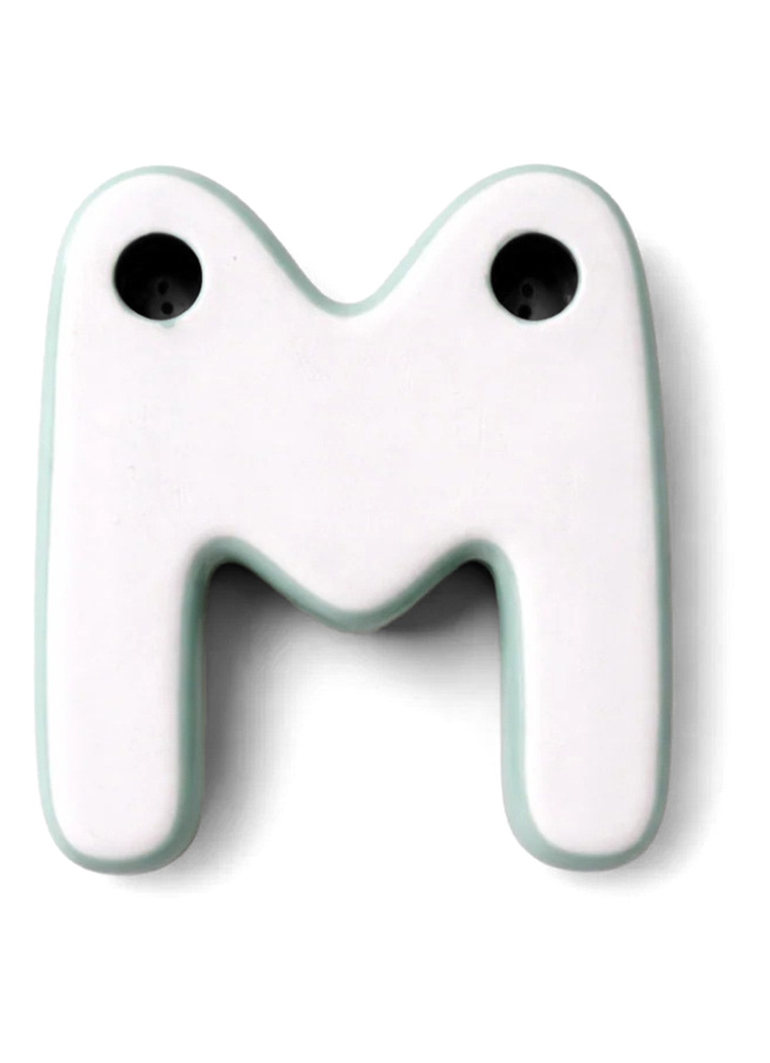 Ceramics by Romy Letter M hanger 10 cm - voorkant 2 lila