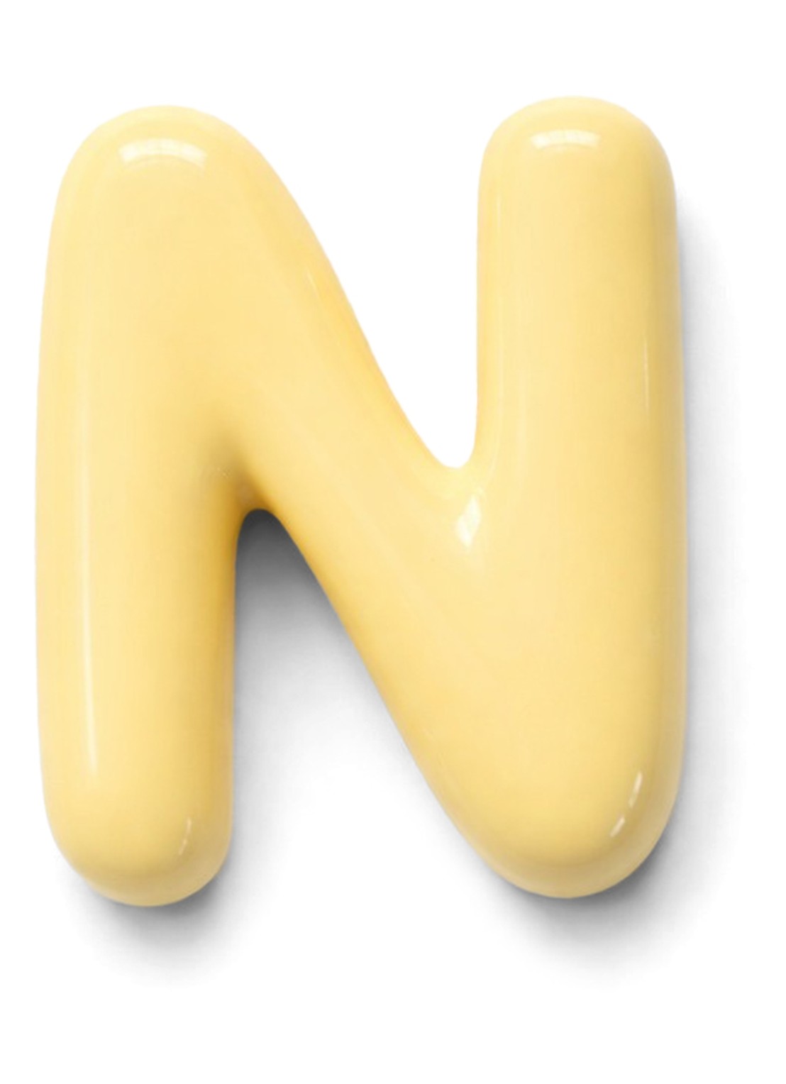 Ceramics by Romy Letter N hanger 10 cm - voorkant 2 geel