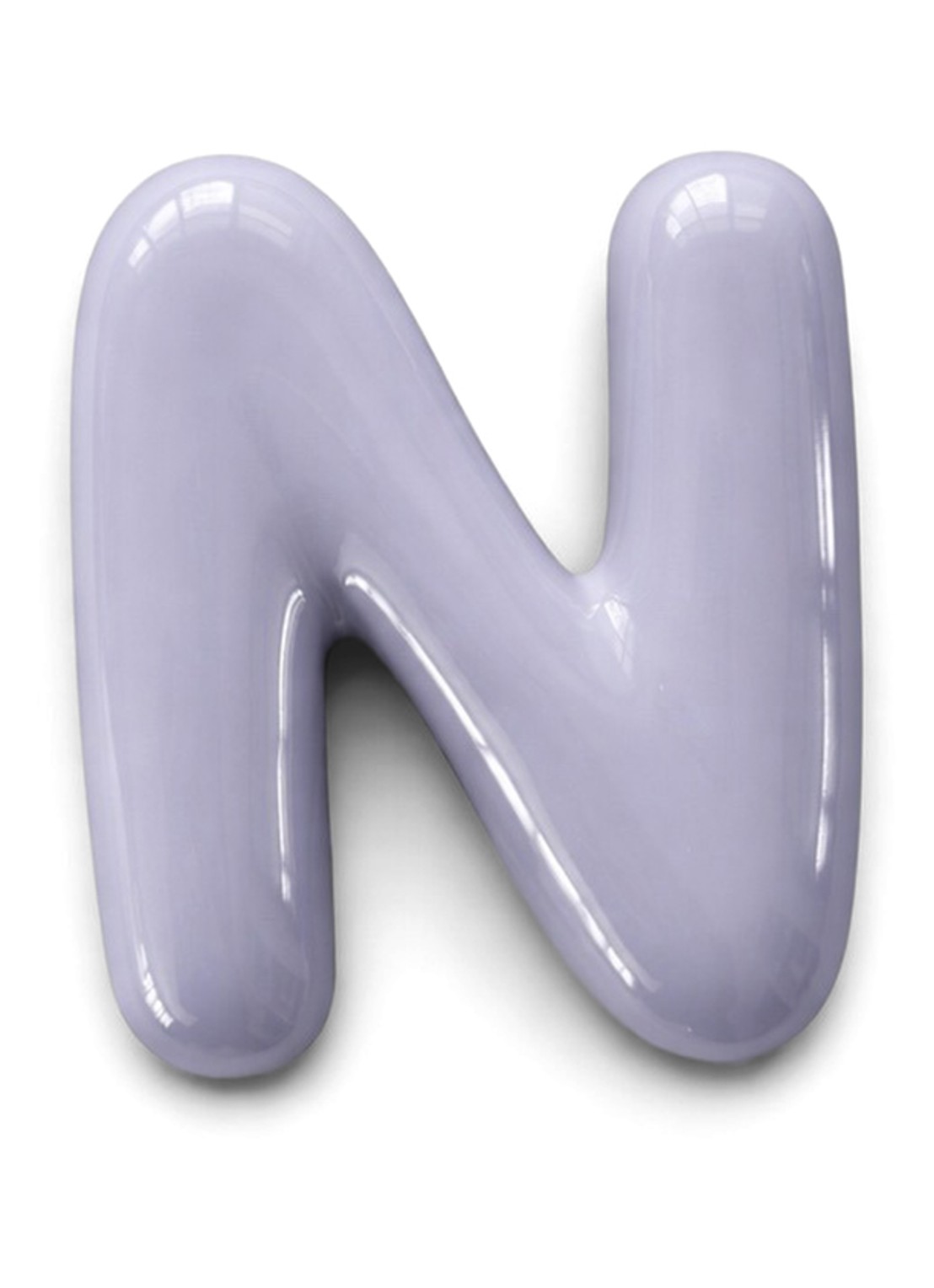 Ceramics by Romy Letter N hanger 10 cm - voorkant 2 paars