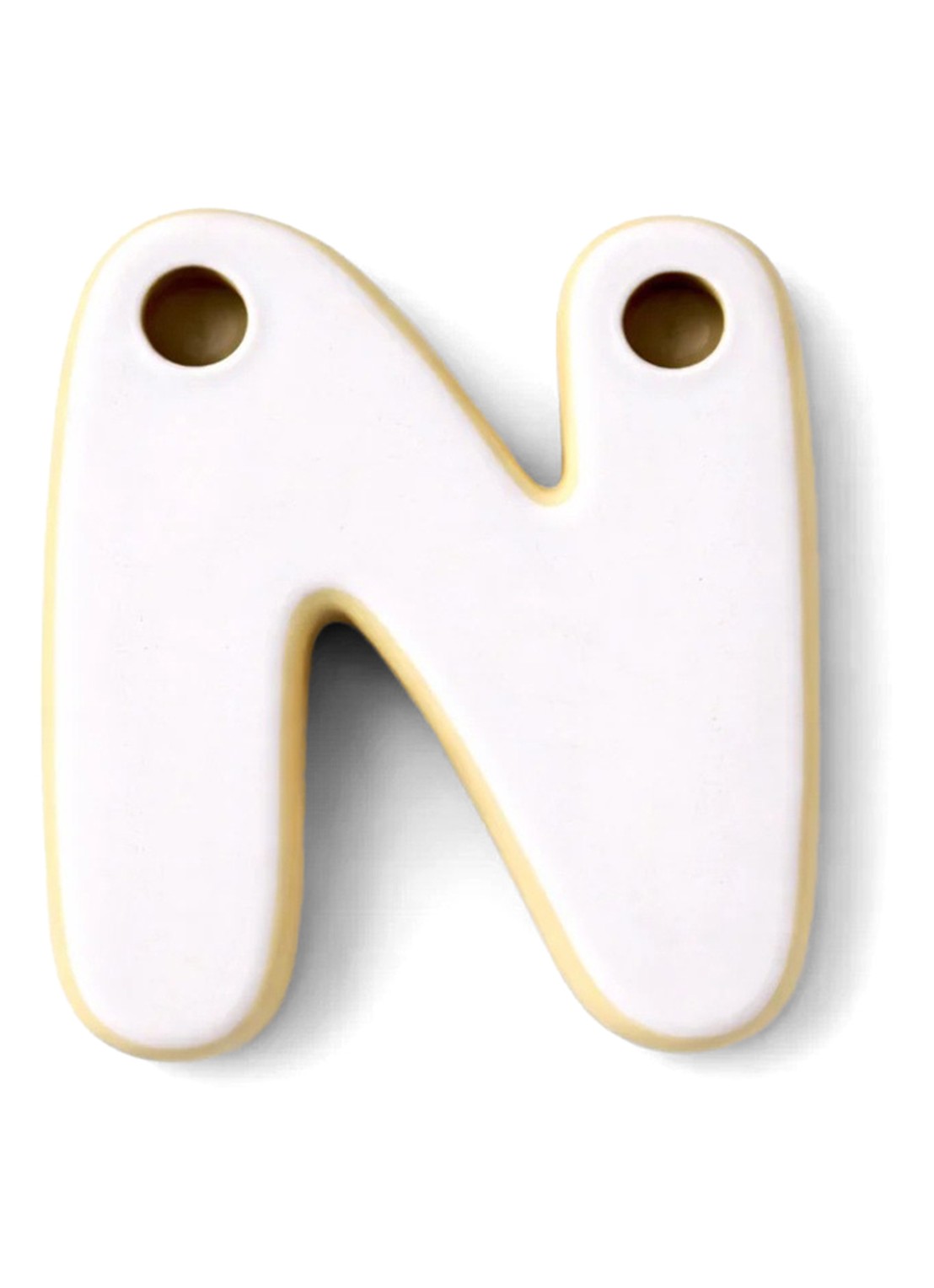 Ceramics by Romy Letter N hanger 10 cm - voorkant 3 paars