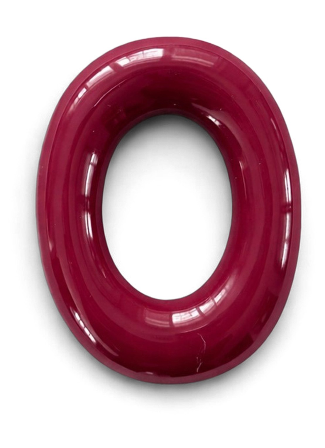 Ceramics by Romy Letter O hanger 10 cm - voorkant 2 bordeauxrood