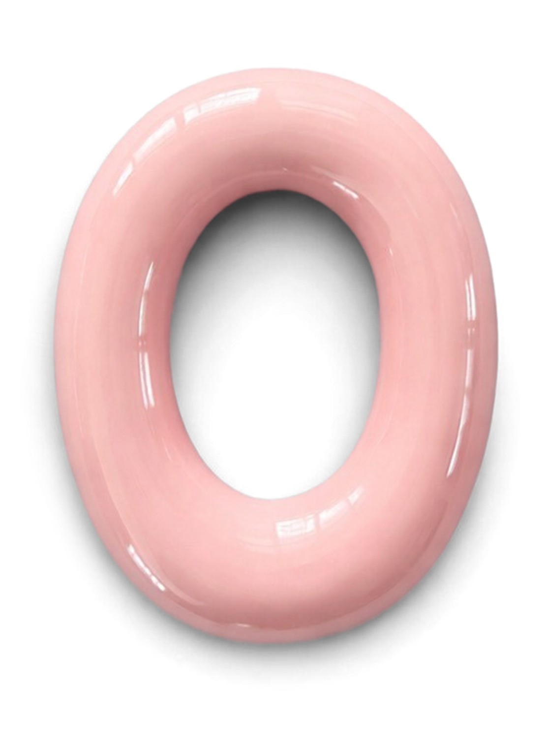 Ceramics by Romy Letter O hanger 10 cm - voorkant lichtroze