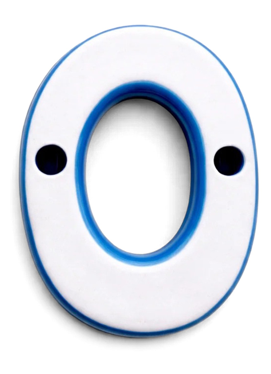 Ceramics by Romy Letter O hanger 10 cm - voorkant 3 blauw