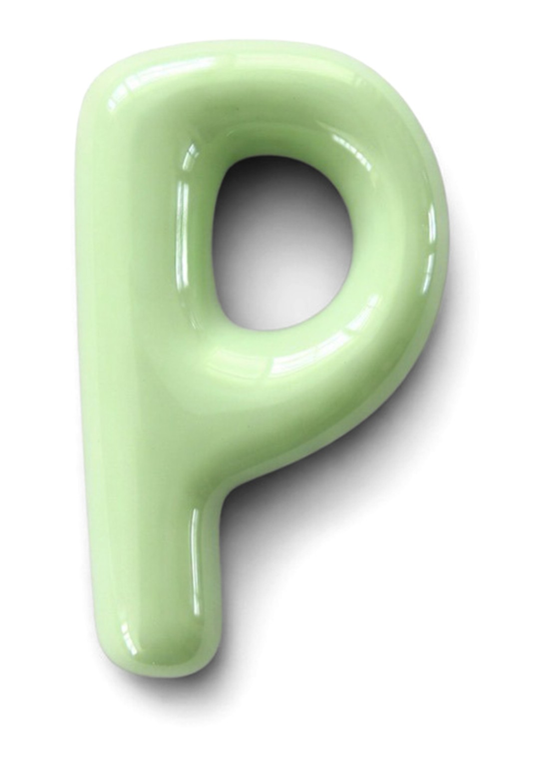 Ceramics by Romy Letter P hanger 10 cm - voorkant mint