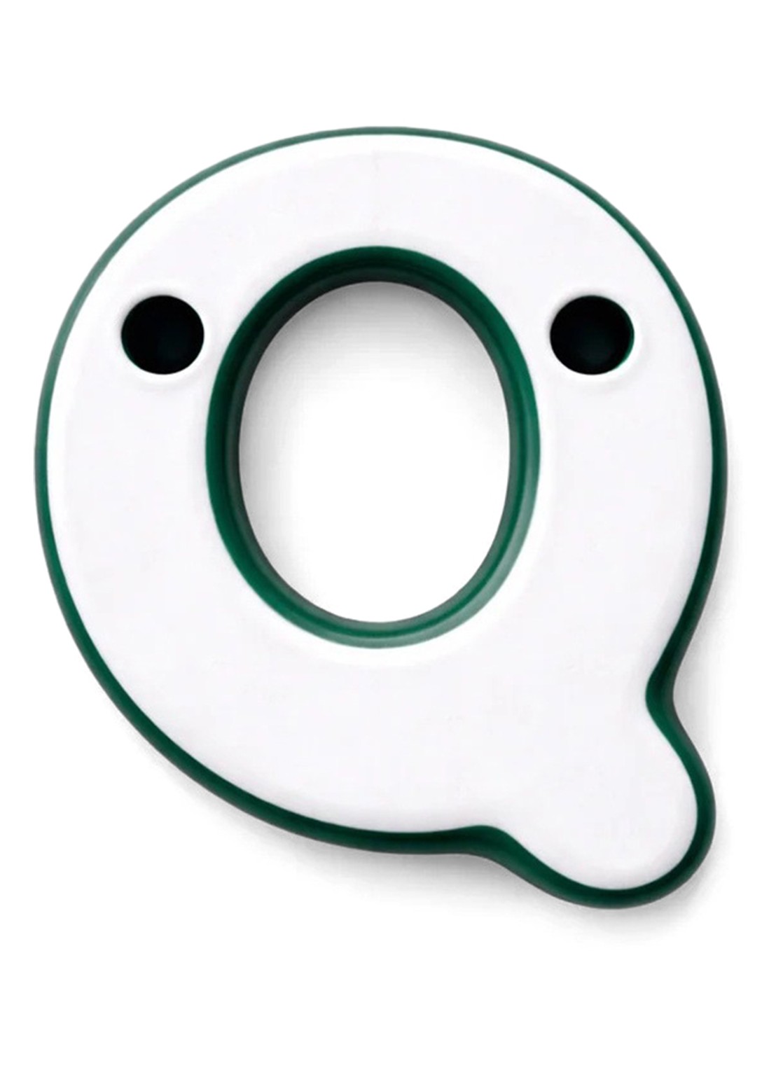 Ceramics by Romy Letter Q hanger 10 cm - voorkant 2 mosgroen