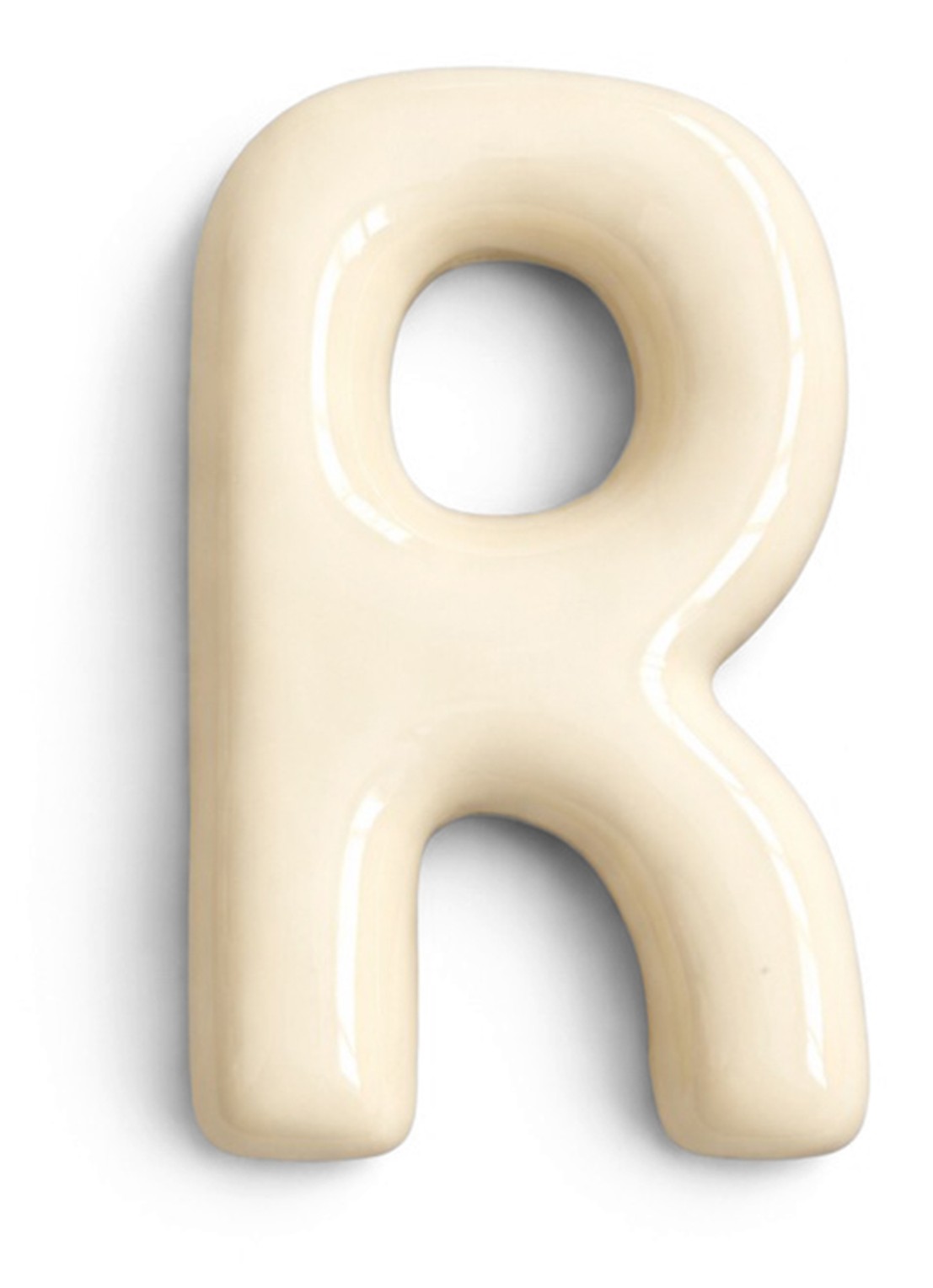 Ceramics by Romy Letter R hanger 10 cm - voorkant gebroken wit