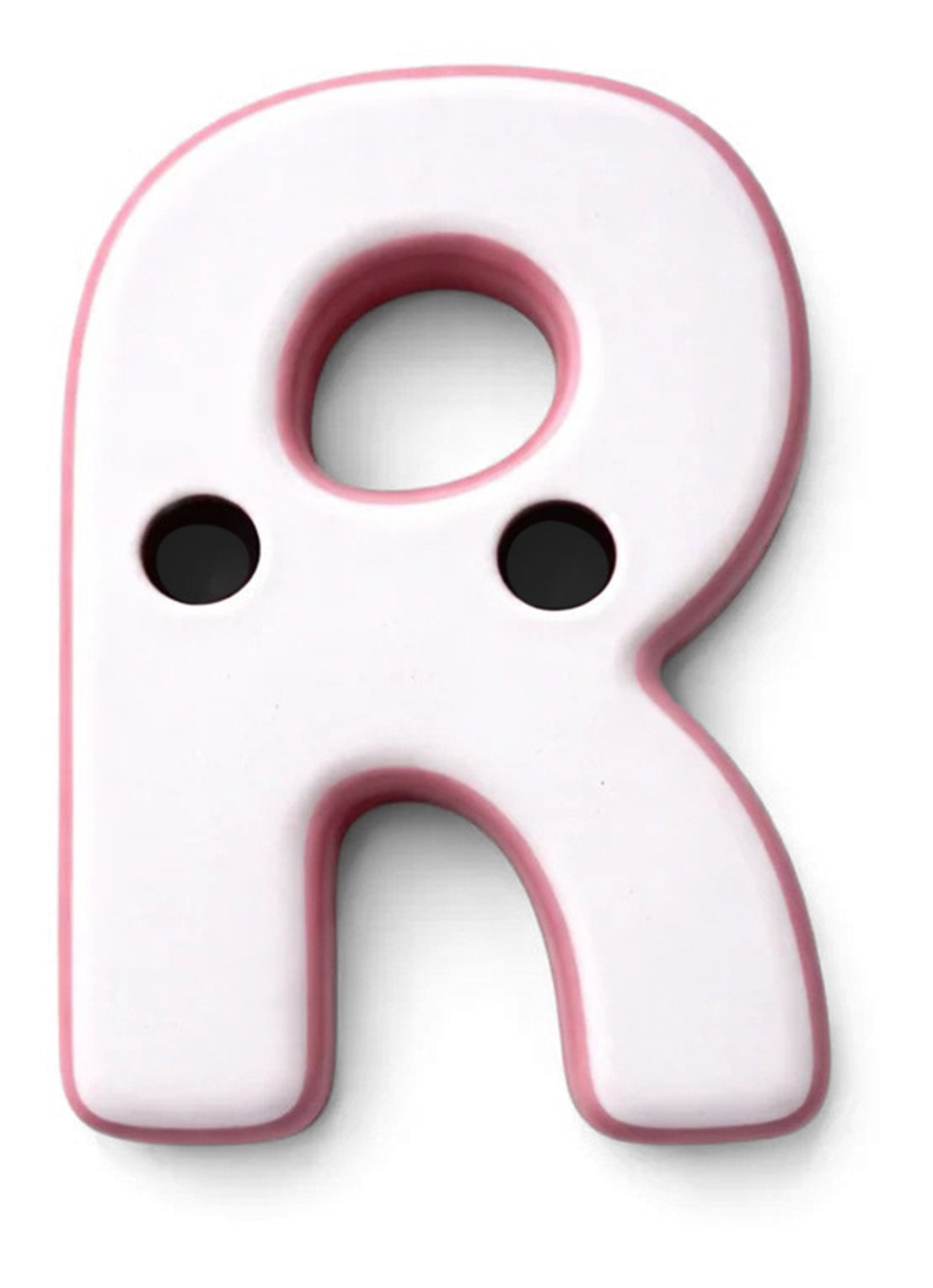 Ceramics by Romy Letter R hanger 10 cm - voorkant 2 gebroken wit