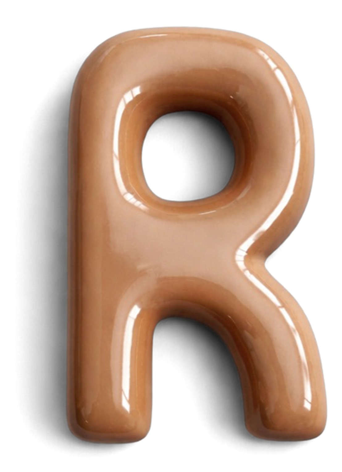 Ceramics by Romy Letter R hanger 10 cm - voorkant beige
