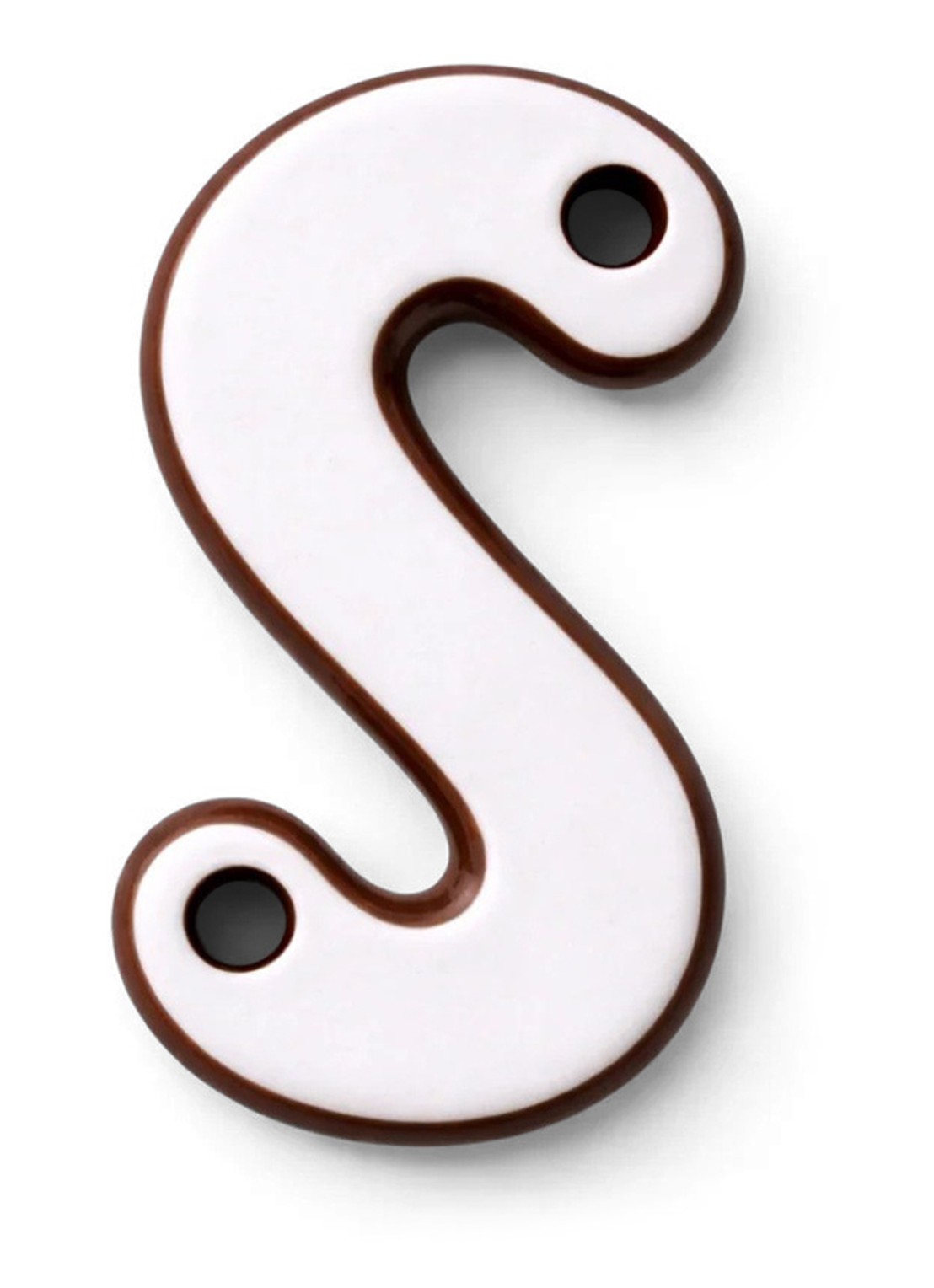 Ceramics by Romy Letter S hanger 10 cm - voorkant 2 geel