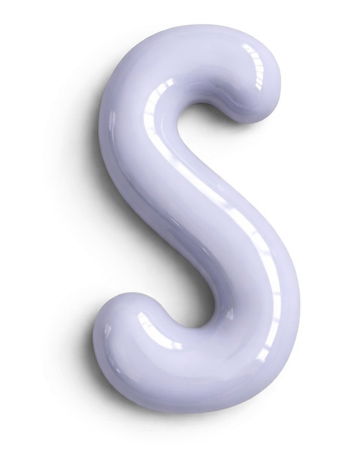 Ceramics by Romy Letter S hanger 10 cm - voorkant paars