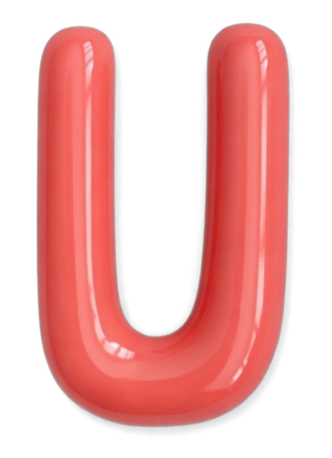 Ceramics by Romy Letter U hanger 10 cm - voorkant 2 oranjerood