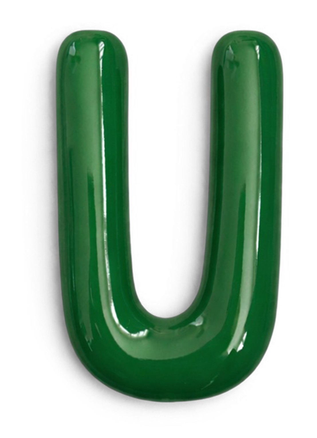 Ceramics by Romy Letter U hanger 10 cm - voorkant mosgroen