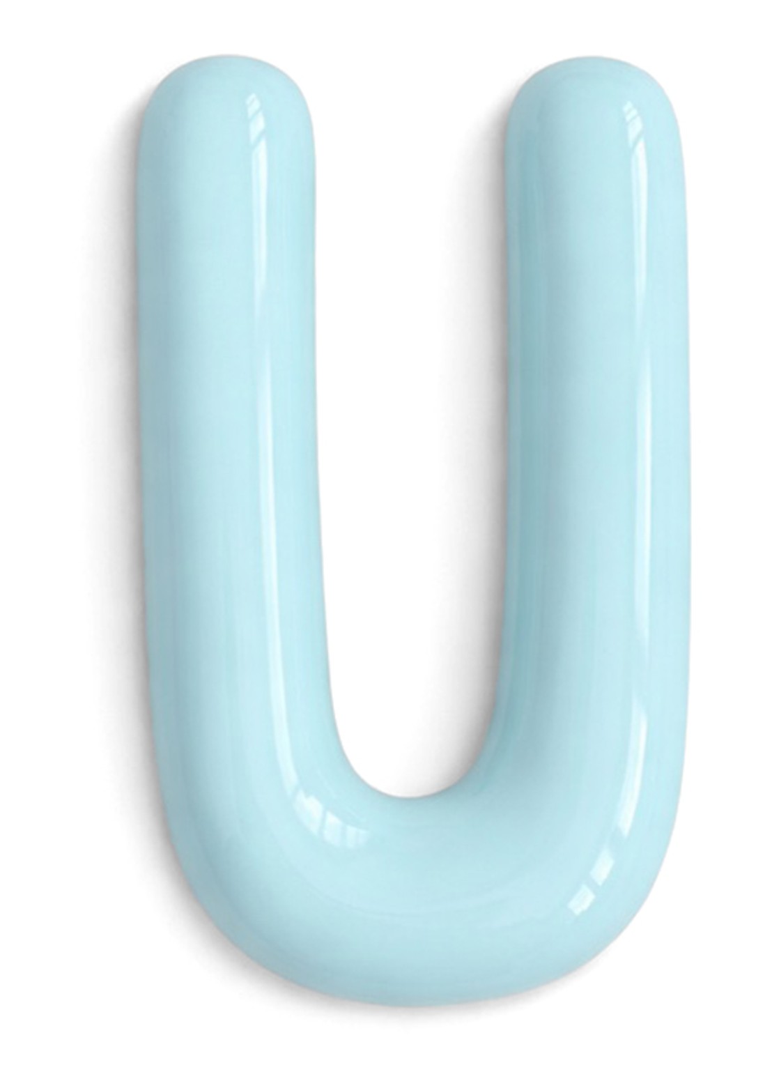 Ceramics by Romy Letter U hanger 10 cm - voorkant 2 lichtblauw