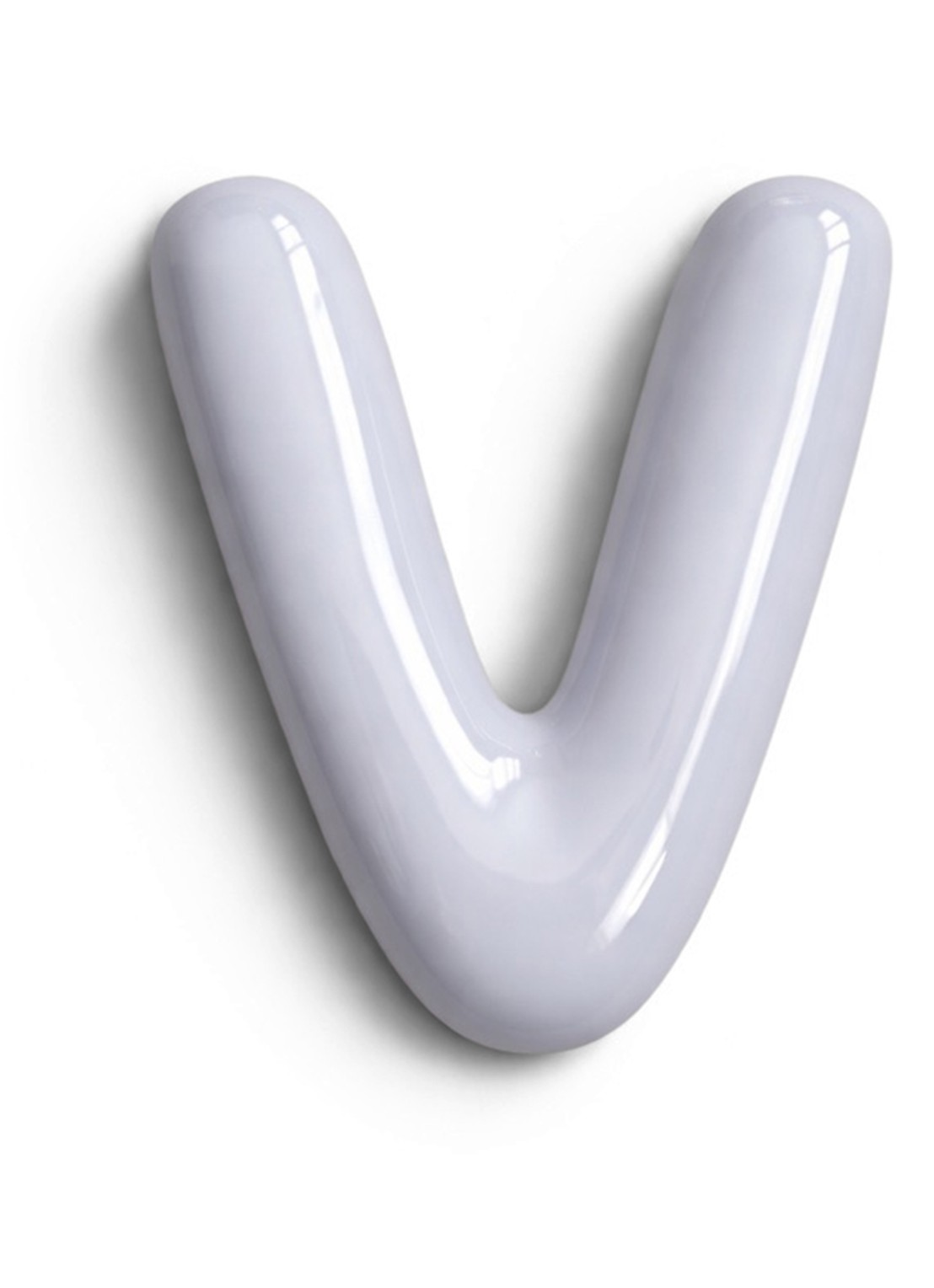 Ceramics by Romy Letter V hanger 10 cm - voorkant paars
