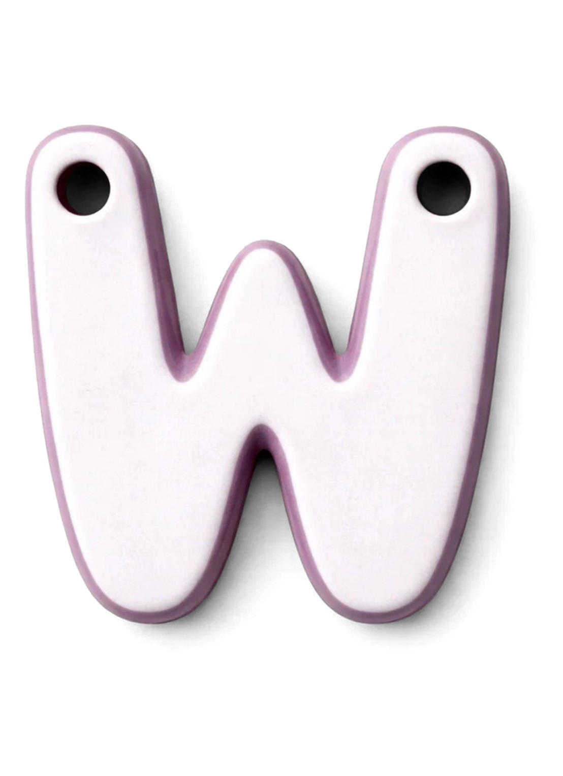 Ceramics by Romy Letter W hanger 10 cm - voorkant 2 zalmroze