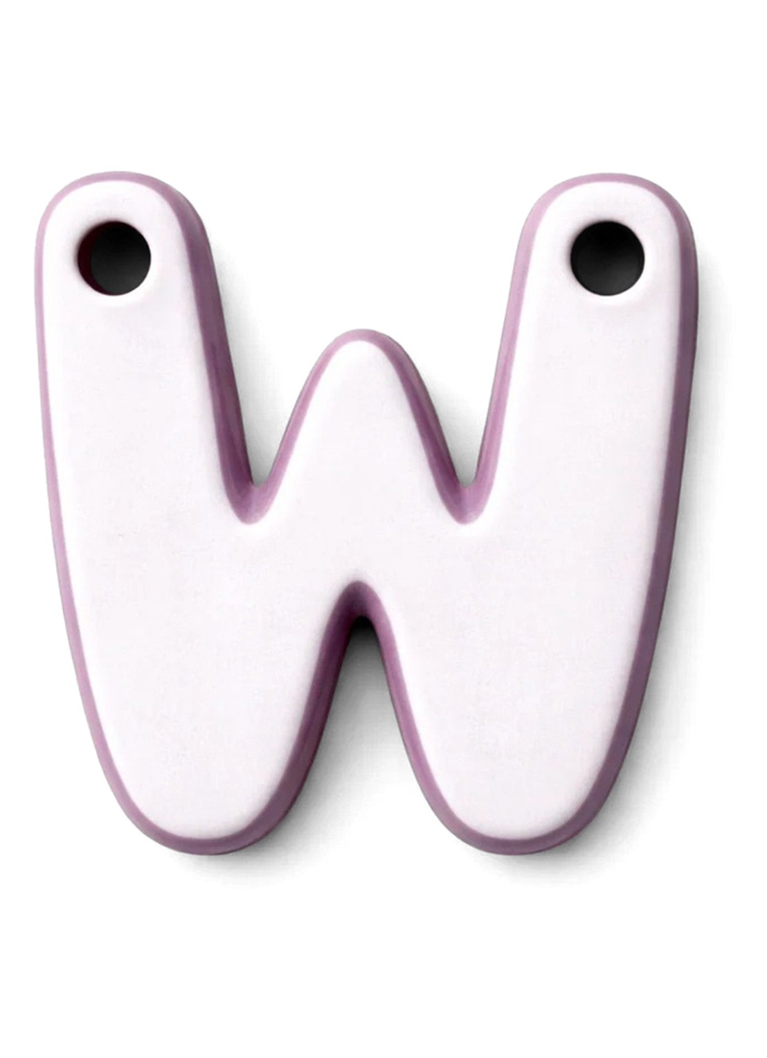 Ceramics by Romy Letter W hanger 10 cm - voorkant 2 mosgroen
