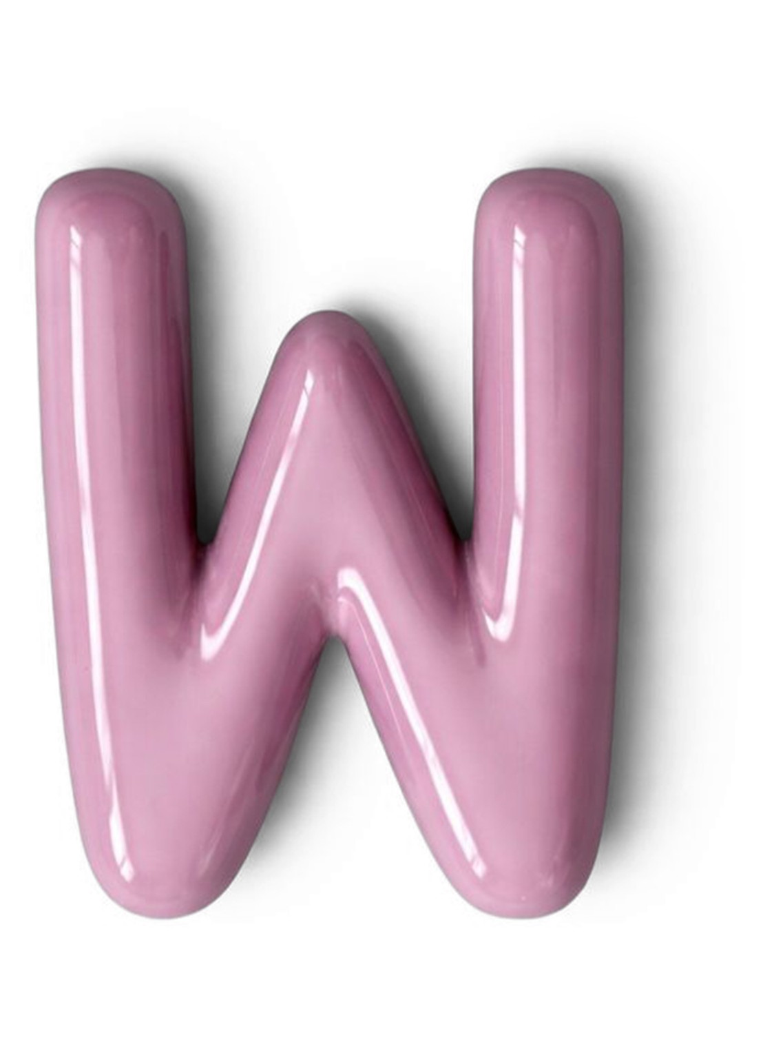 Ceramics by Romy Letter W hanger 10 cm - voorkant lavendel