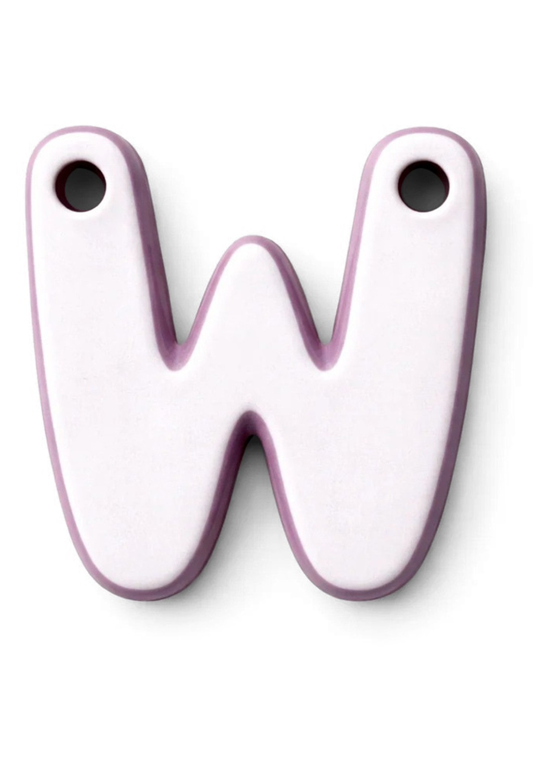 Ceramics by Romy Letter W hanger 10 cm - voorkant 2 lavendel