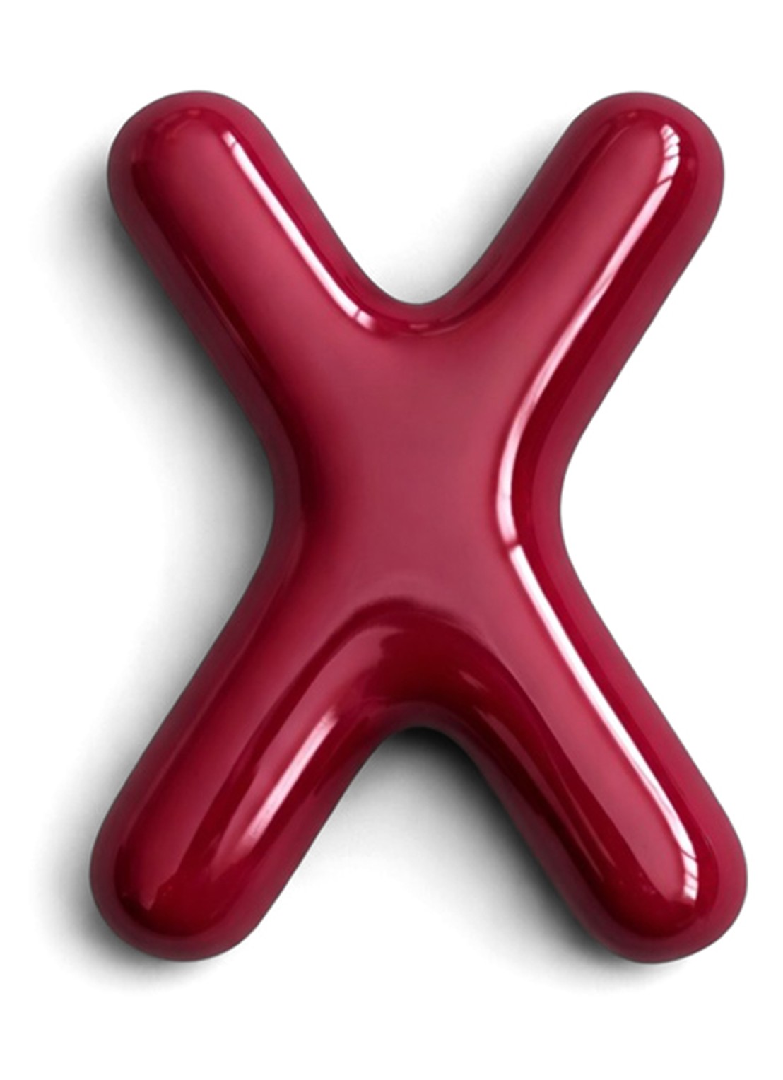 Ceramics by Romy Letter X hanger 10 cm - voorkant bordeauxrood