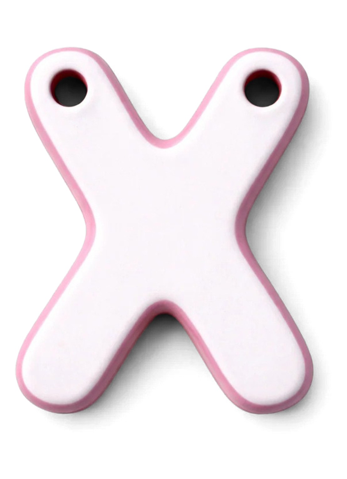 Ceramics by Romy Letter X hanger 10 cm - voorkant 2 bordeauxrood