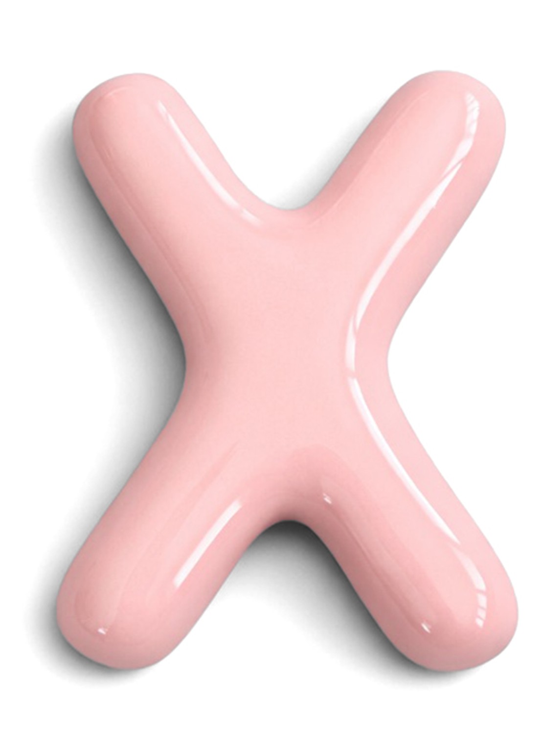 Ceramics by Romy Letter X hanger 10 cm - voorkant roze