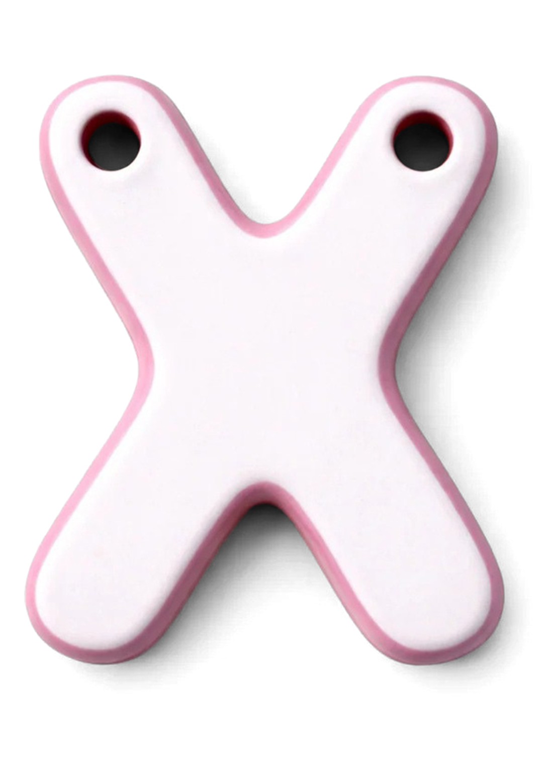Ceramics by Romy Letter X hanger 10 cm - voorkant 2 roze