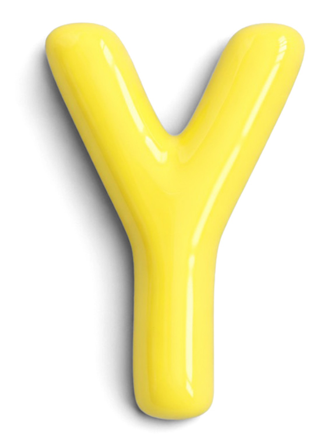 Ceramics by Romy Letter Y hanger 10 cm - voorkant geel